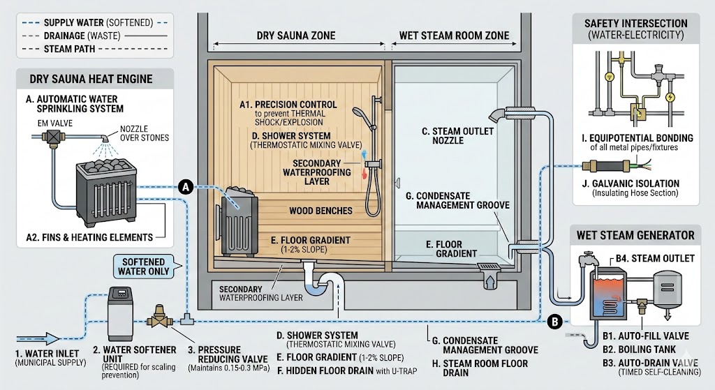 Perencanaan Sistem Perpipaan dan Analisis Teknis untuk Ruang Sauna