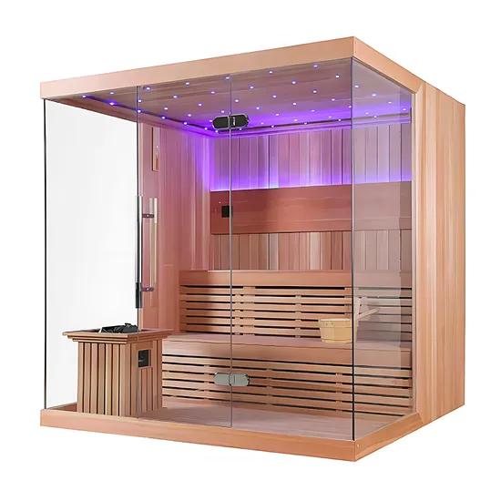 Sauna 2-in-1 Kayu Solid – Dilengkapi Kompor Pemanas & Panel Pemanas